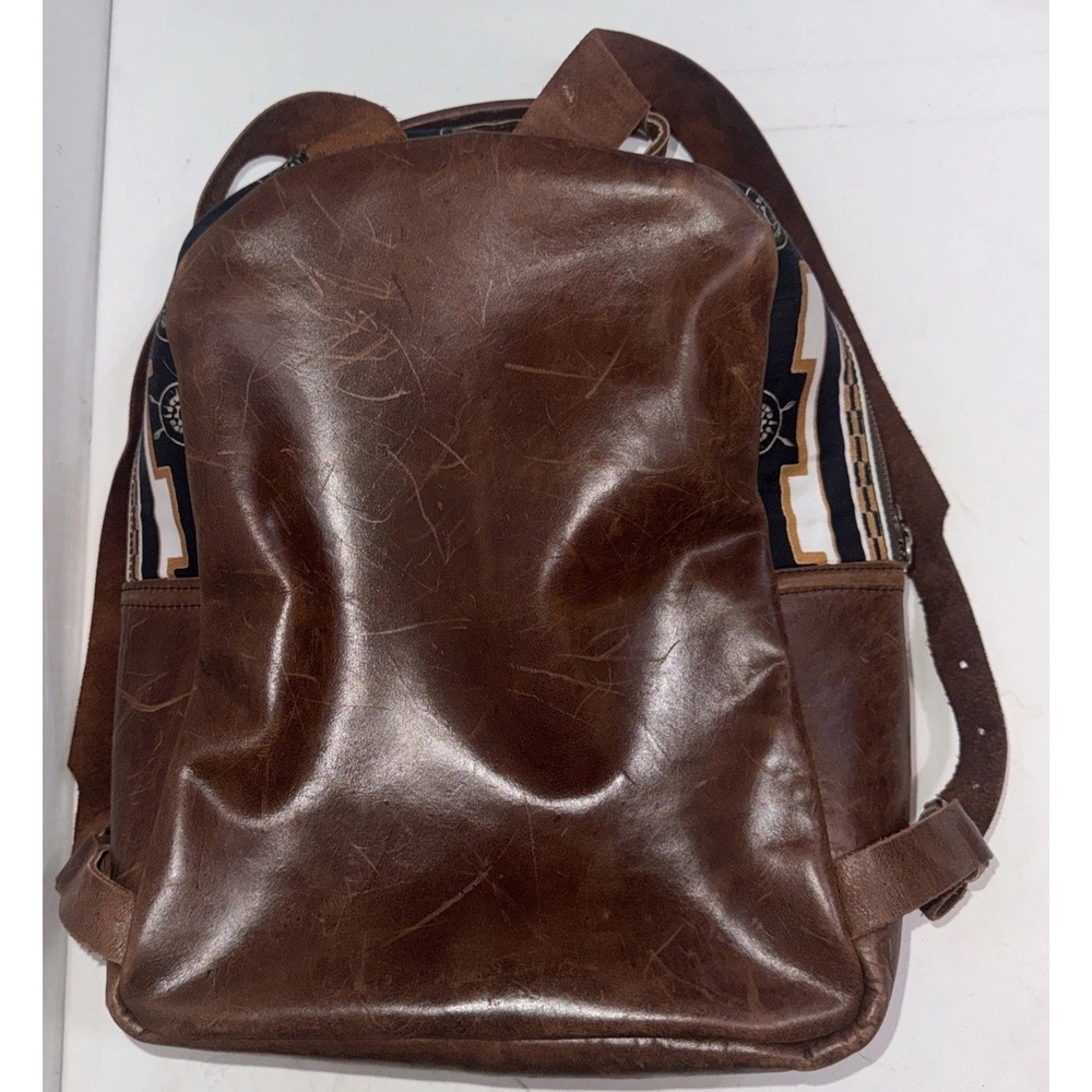 Aztec cowhide leather Backpack - image 9